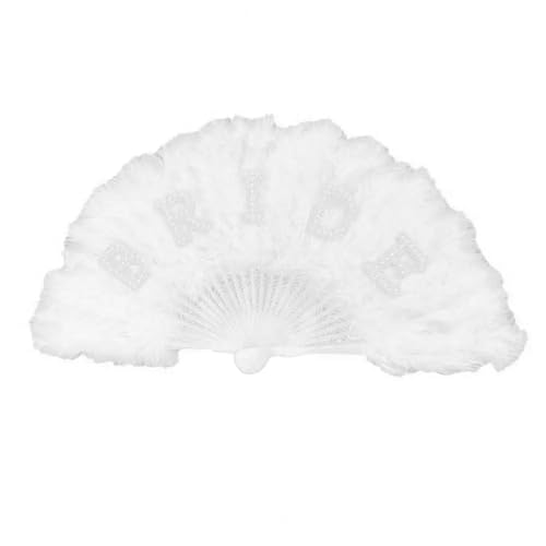 YKMYXZ, Zusammenklappbarer Federfächer, Federfächer, eleganter Federfächer mit Kunstperlen-Design for Hochzeit, Brautparty, Dekor, Ultraleicht, faltbar YKMYXZ, Zusammenklappbarer Federfächer, Federfächer, eleganter Federfächer mit Kunstperlen-Design for Hochzeit, Brautparty, Dekor, Ultraleicht, faltbar von YKMYXZ