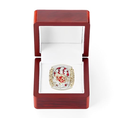 YKMYXZ 57. Rugby-Meisterschaftsring, Super Bowl KC Champions Ring, Holz-Geschenkbox, Sammler-Erinnerungsstücke(10#) von YKMYXZ