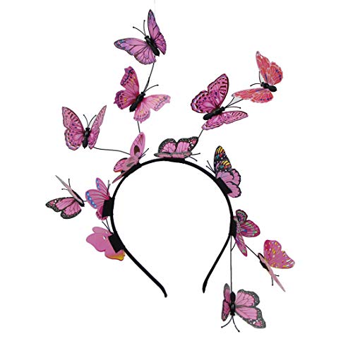 YKMYXZ Blumen-Stirnband, Damen Fascinator Hut Haarspange Feder Hochzeit Braut Cocktailhut Derby Kirche Bankett for Mädchen(MSM A3 pink) von YKMYXZ