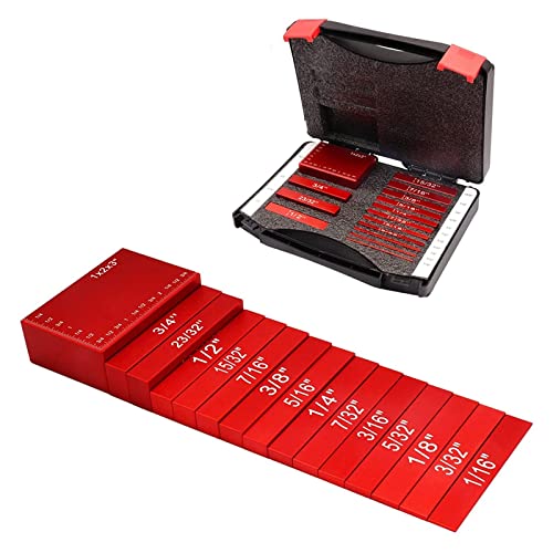 Einrichtungsblöcke guage， 15-teiliges Messwerkzeug-Set for Messen der Bohrer-Fräser-Maße. Arbeiten und messen Sie schnell(Red) von YKMYXZ