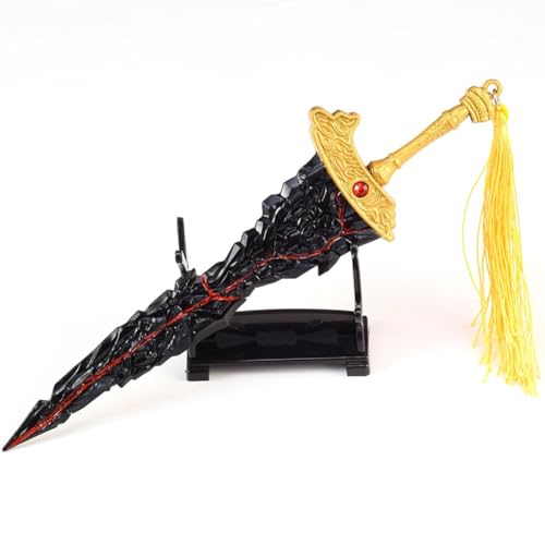 YKMYXZ Elden Ring Malikeths Schwarze Klinge, Modell, 22 cm, Ganzmetall-Sammelschwert mit Ausstellungsständer, Spiel von YKMYXZ