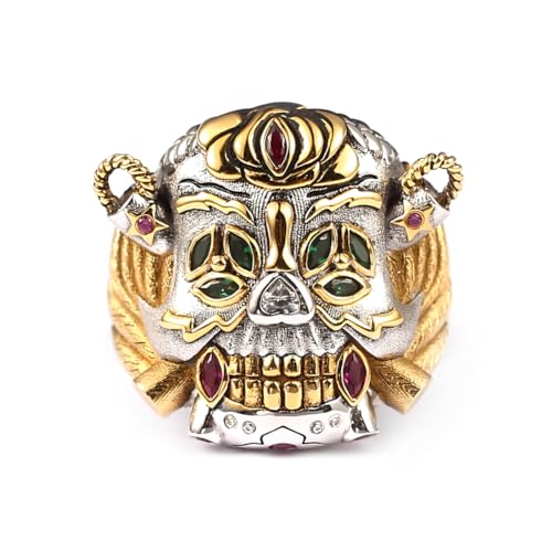 YKMYXZ Expendables Glücksring Kupfer Stallone Totenkopf Ringe Gothic Vintage Juweliere Biker Cocktail Party(X) von YKMYXZ