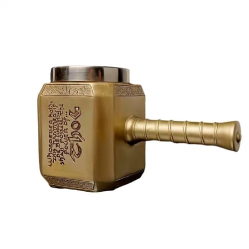 YKMYXZ Hammer Mug Tankard – Bier- und Kaffeebecher im nordischen Stil 15,2 oz Edelstahl(Metallic) von YKMYXZ