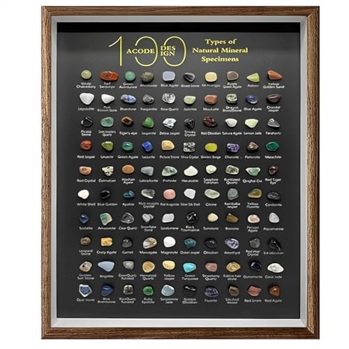 YKMYXZ Natürliche Mineralproben-Schattenbox, Kristall-Rohproben-Set, Heimdekoration, Wandkunst, Tischdekoration, Geschenk von YKMYXZ