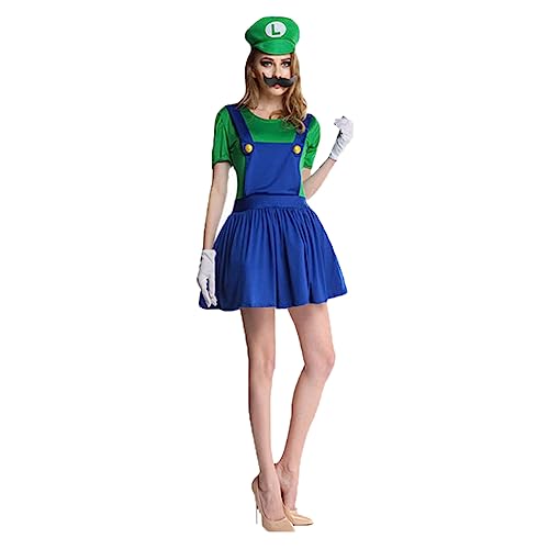 YKSOZMH Klempner Kostüm Set für Erwachsene Uni Cosplay Verkleidung Bodysuit mit Bros Hüten Kappe Schnurrbärte Halloween Cosplay Karneval Kostüm YKSOZMH Klempner Kostüm Set für Erwachsene Uni Cosplay Verkleidung Bodysuit mit Bros Hüten Kappe Schnurrbärte Halloween Cosplay Karneval Kostüm von YKSOZMH