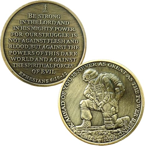 Epheser 6:10-12 Christian Military Challenge Coin - Inspirational Faith Coin with Soldier Design Perfect for Gifts Epheser 6:10-12 Christian Military Challenge Coin - Inspirational Faith Coin with Soldier Design Perfect for Gifts von YKshop