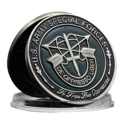 US Army Special Forces Challenge Coin - 1,57 Zoll Militärmünze mit DE OPPRESSO LIBER & Army Siegel für Militärbegeisterte und Veteranen US Army Special Forces Challenge Coin - 1,57 Zoll Militärmünze mit DE OPPRESSO LIBER & Army Siegel für Militärbegeisterte und Veteranen von YKshop
