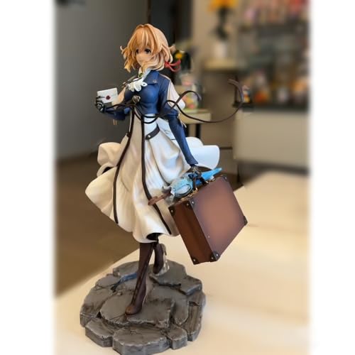 Anime Violet Evergarden Figur Anime Action Figur Desktop Figur mit Acryl Display Case 25CM von YLEAFUN