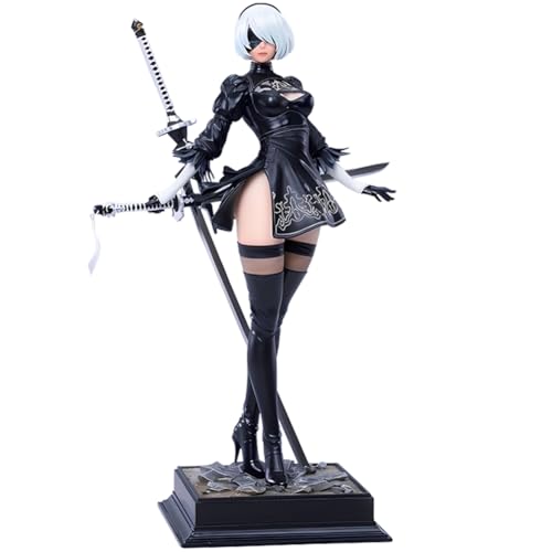 YLEAFUN 2B Figur Anime Beweglichen Figuren Modell Statue 28cm 2Byorha Actionfigur Collectible Anime Desktop Dekoration, Austauschbare Köpfe von YLEAFUN