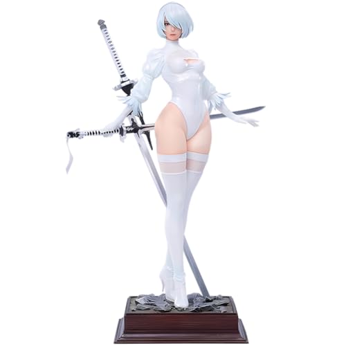 YLEAFUN 2B Figur Anime Beweglichen Figuren Modell Statue 28cm 2Byorha Actionfigur Collectible Anime Desktop Dekoration, Austauschbare Köpfe von YLEAFUN