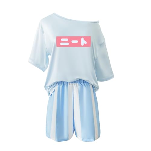 YLEAFUN Anime Mahiro Oyama Cosplay KostüM T-Shirt Weihnachten Mahiro Oyama Komplette Show KostüM Halloween Cosplay Party Shorts von YLEAFUN