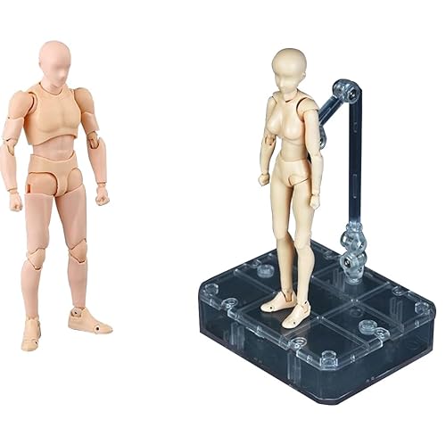 YLEAFUN Hohe Gelenkfigur Kit 2 StüCk Multi-Gelenk-Modulares Design DIY Malbare Actionfigur Sammlermodell von YLEAFUN