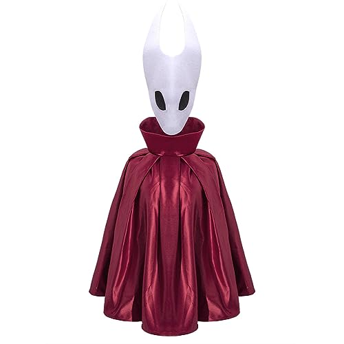 YLEAFUN Hollow Silksong Cospaly KostüM Weihnachten Rot Umhang Mit Maske Halloween Hollow Cosplay KostüM Party Show von YLEAFUN