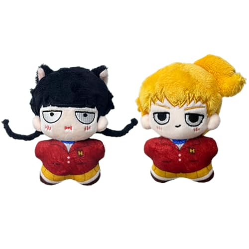 YLEAFUN Kageyama Shigeo & Reigen Arataka PlüSch AnhäNger 2 StüCk Damenversion Pp Baumwolle Weich GefüLlt PlüSch SchlüSselanhäNger Tasche Auto SchlüSselanhäNger Dekoration Geburtstagsgeschenk von YLEAFUN
