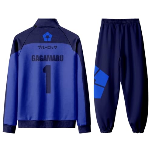 YLEAFUN Seishiro Nagi/Isagi Yoichi Cosplay Kostüm Bachira Meguru Sportbekleidung Anime Sport Mantel Blau Reißverschluss Sport Mantel Gedruckt Jacke Trainingsanzug YLEAFUN Seishiro Nagi/Isagi Yoichi Cosplay Kostüm Bachira Meguru Sportbekleidung Anime Sport Mantel Blau Reißverschluss Sport Mantel Gedruckt Jacke Trainingsanzug von YLEAFUN