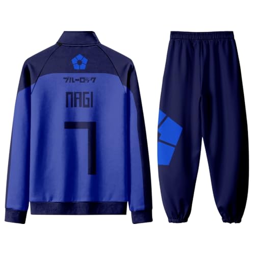YLEAFUN Seishiro Nagi/Isagi Yoichi Cosplay Kostüm Bachira Meguru Sportbekleidung Anime Sport Mantel Blau Reißverschluss Sport Mantel Gedruckt Jacke Trainingsanzug YLEAFUN Seishiro Nagi/Isagi Yoichi Cosplay Kostüm Bachira Meguru Sportbekleidung Anime Sport Mantel Blau Reißverschluss Sport Mantel Gedruckt Jacke Trainingsanzug von YLEAFUN