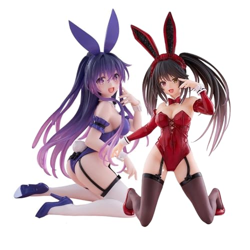 YLEAFUN Tohka Yagami Figur 2 StüCk Anime Figur Hasen Stil, PVC Niedliche Modell, Zuhause Schlafzimmer Dekoration, Geschenk FüR Fans von YLEAFUN