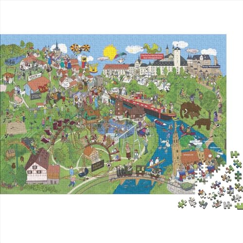 Amusement Parks 1000 Pieces Puzzle Vergnügungspark 1000 Teile Puzzle Educational Game - Toy Gift - Wall Decoration Jigsaw Puzzles for Adults and Children from 14 Years 1000pcs (75x50cm) von YLIANVED