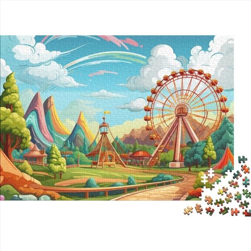 Amusement Parks 1000 Pieces Puzzle Vergnügungspark 1000 Teile Puzzle Puzzle Lernspiele Heimdekoration Jigsaw Puzzles for Adults and Children from 14 Years 1000pcs (75x50cm) von YLIANVED