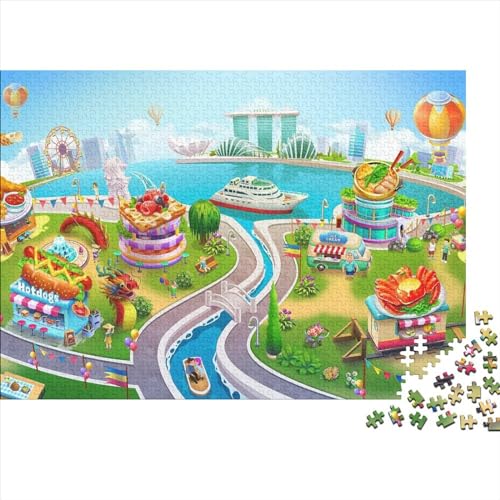 Amusement Parks 1000 Pieces Puzzle Vergnügungspark 1000 Teile Puzzle Skill Game for The Whole Family Jigsaw Puzzles for Adults 1000pcs (75x50cm) von YLIANVED