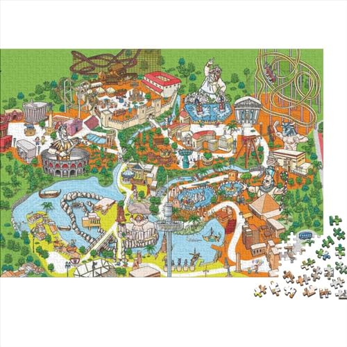 Amusement Parks Puzzle 1000 Pieces Vergnügungspark 1000 Teile Puzzle Educational Game - Toy Gift - Wall Decoration Jigsaw Puzzles Für Erwachsene 1000pcs (75x50cm) von YLIANVED