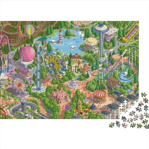 Amusement Parks Puzzle 1000 Pieces Vergnügungspark 1000 Teile Puzzle Puzzle Lernspiele Heimdekoration Jigsaw Puzzles Für Erwachsene 1000pcs (75x50cm) von YLIANVED