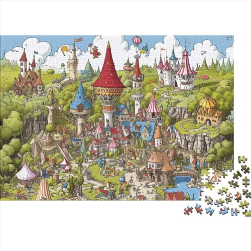 Amusement Parks Puzzle 1000 Pieces Vergnügungspark 1000 Teile Puzzle Puzzle Lernspiele Heimdekoration Jigsaw Puzzles for Adults and Children from 14 Years 1000pcs (75x50cm) von YLIANVED