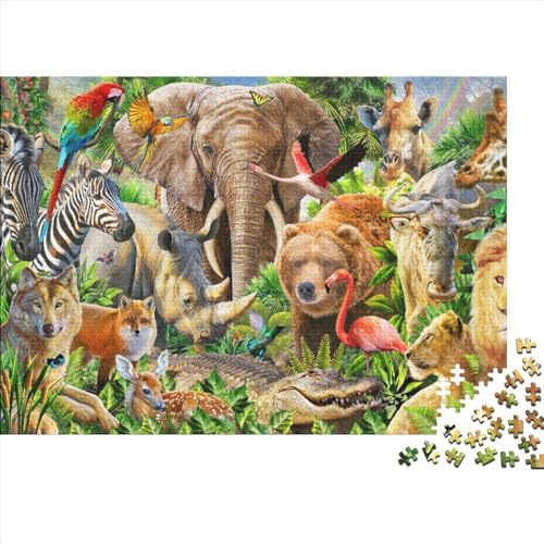 Animal World 1000 Piece Puzzle Tierwelt 1000 Teile Puzzle Stress Relieve Family Puzzle Game Jigsaw Puzzles for Adults and Children from 14 Years 1000pcs (75x50cm) von YLIANVED