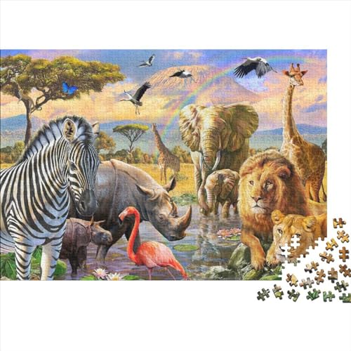 Animal World 500 Piece Puzzle Tierwelt 500 Teile Puzzle Educational Game - Toy Gift - Wall Decoration Jigsaw Puzzles for Adults 500pcs (52x38cm) von YLIANVED