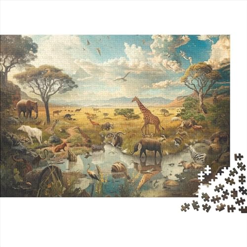 Animal World 500 Pieces Puzzle Tierwelt 500 Teile Puzzle Educational Game - Toy Gift - Wall Decoration Jigsaw Puzzles for Adults 500pcs (52x38cm) von YLIANVED