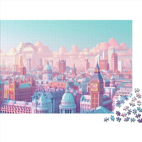 London Cityscape 1000 Piece Puzzle London Stadtbild 1000 Teile Puzzle 1000 Teile Premium Quality Challenge Toy Jigsaw Puzzles for Adults and Children from 14 Years 1000pcs (75x50cm) von YLIANVED