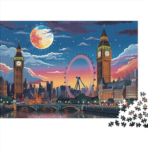 London Cityscape 1000 Pieces Puzzle London Stadtbild 1000 Teile Puzzle Impossible Puzzle - Home Decoration Puzzle Jigsaw Puzzles for Adults 1000pcs (75x50cm) von YLIANVED
