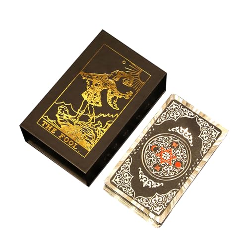 YLME Tarotkarten 78 Karten Deck inklusive Englischer Anleitung & Guidebook, Ideal for Beginners, Future Prediction, Self-Reflection and Meditation,Silber von YLME