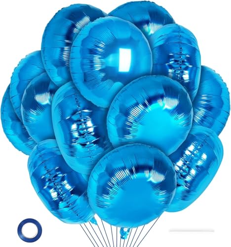 20 Stück Luftballons Blau, 18 Zoll Runde Folienballons Helium Ballons, Blaue Luftballons Geburtstag Party Ballons Dekoration, Runde Luftballons für Geburtstag Party Baby Shower Jahrestag 20 Stück Luftballons Blau, 18 Zoll Runde Folienballons Helium Ballons, Blaue Luftballons Geburtstag Party Ballons Dekoration, Runde Luftballons für Geburtstag Party Baby Shower Jahrestag von YLMYOLEMEI