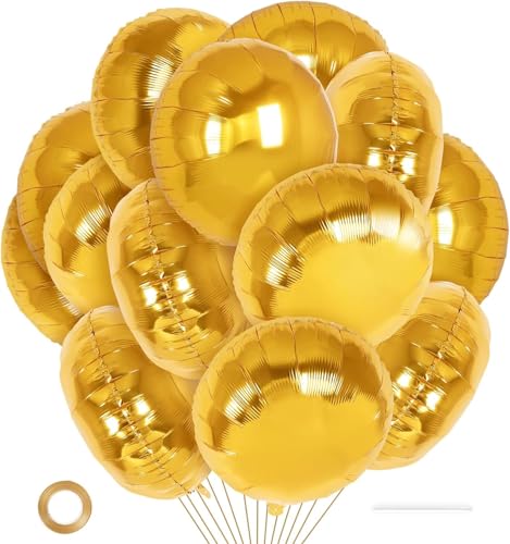 20 Stück Luftballons Gold, 18 Zoll Runde Folienballons Helium Ballons, Goldene Luftballons Geburtstag Party Ballons Dekoration, Runde Luftballons für Geburtstag Party Baby Shower Jahrestag 20 Stück Luftballons Gold, 18 Zoll Runde Folienballons Helium Ballons, Goldene Luftballons Geburtstag Party Ballons Dekoration, Runde Luftballons für Geburtstag Party Baby Shower Jahrestag von YLMYOLEMEI