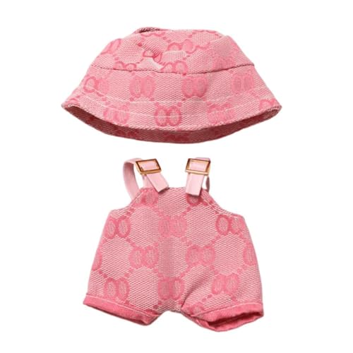 Bekleidung für 17CM Plüsch, 17 cm Große Puppenkleidung, Bekleidungs Zubehör für 17CM Puppe, Puppenkleidung, Bucket Hat und Latzhose Set, Ohne Puppe Bekleidung für 17CM Plüsch, 17 cm Große Puppenkleidung, Bekleidungs Zubehör für 17CM Puppe, Puppenkleidung, Bucket Hat und Latzhose Set, Ohne Puppe von YLMYOLEMEI