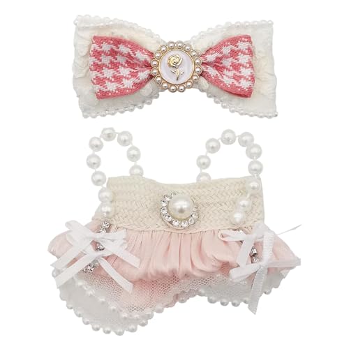 Bekleidung für 17CM Plüsch, Niedliches Plüschpuppen Kleidung, 17 cm Große Puppenkleidun, Haarnadel mit Schleife + Hosenträgerrock, Ohne Puppe Bekleidung für 17CM Plüsch, Niedliches Plüschpuppen Kleidung, 17 cm Große Puppenkleidun, Haarnadel mit Schleife + Hosenträgerrock, Ohne Puppe von YLMYOLEMEI