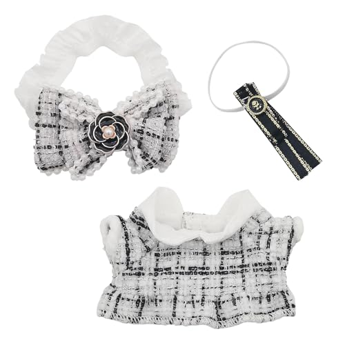 Bekleidung für 17CM Plüsch, Niedliches Plüschpuppen Kleidung, 17 cm Große Puppenkleidun, Haarnadel mit Schleife + Oberteil + Fliege, Ohne Puppe Bekleidung für 17CM Plüsch, Niedliches Plüschpuppen Kleidung, 17 cm Große Puppenkleidun, Haarnadel mit Schleife + Oberteil + Fliege, Ohne Puppe von YLMYOLEMEI