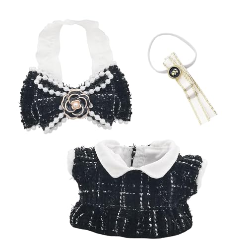 Bekleidung für 17CM Plüsch, Niedliches Plüschpuppen Kleidung, 17 cm Große Puppenkleidun, Haarnadel mit Schleife + Oberteil + Fliege, Ohne Puppe Bekleidung für 17CM Plüsch, Niedliches Plüschpuppen Kleidung, 17 cm Große Puppenkleidun, Haarnadel mit Schleife + Oberteil + Fliege, Ohne Puppe von YLMYOLEMEI