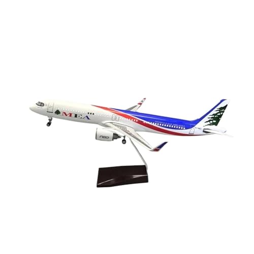 44cm 1/100 Für Libanon A321neo Flugzeug Modell Airways Harz Flugzeug Mit Licht Airline Display(with Light) von YLQERZ