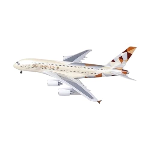 Metallflugzeugmodell 1:160 Für Kunstharz-Flugzeugmodell Etihad A380 Kunstharzmaterial-Ausstellungsmodellflugzeuge Statische Modell Sammeln Oder Verschenken(with Light) von YLQERZ