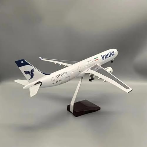 Metallflugzeugmodell 47 cm Für A330-Modell Iran Mit Fahrwerk Rädern Und Lichtern Flugzeug Aus Kunstharz Sammlerspielzeug Modellflugzeug Sammeln Oder Verschenken(with Light) von YLQERZ
