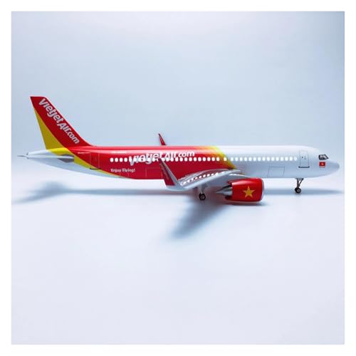 Metallflugzeugmodell 47 cm Maßstab Für Vietjet A320 Metallflugzeug-Repliklegierung Mit Fahrwerkssammlung Wohndekor-Modell Sammeln Oder Verschenken(with Light) von YLQERZ