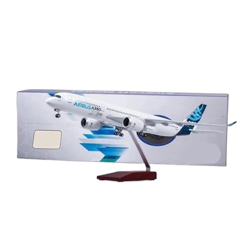 Metallflugzeugmodell 47CM Für 350 Flugzeugmodellbausätze Mit LED-Licht (Touch- Oder Soundsteuerung) Für Dekorationsmodelle Sammeln Oder Verschenken(No Light) von YLQERZ