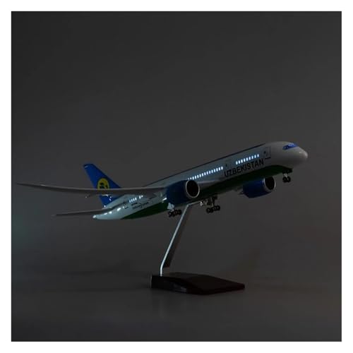 Metallflugzeugmodell 47CM Für B787 USBEKISTAN Flugzeug Modell Spielzeug Mit Licht & Räder Harz Diecast Gesammelt Durch Luftfahrt Sammeln Oder Verschenken(with Light) von YLQERZ