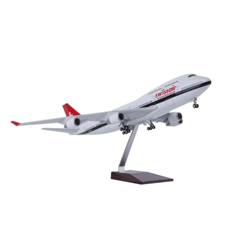 Metallflugzeugmodell Druckguss 47CM Für 747 Schweiz Flugzeuge Modell Licht Und Rad Fahrwerke Harz Modell Flugzeug Sammlung Wohnkultur Sammeln Oder Verschenken(with lamp) von YLQERZ