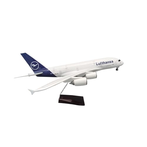 Metallflugzeugmodell Druckguss 47CM Für Lufthansa A380 Licht Flugzeug Sammlung Display Flugzeug Spielzeug Desktop Display Dekorationen Flugzeuge Sammeln Oder Verschenken(with lamp) von YLQERZ