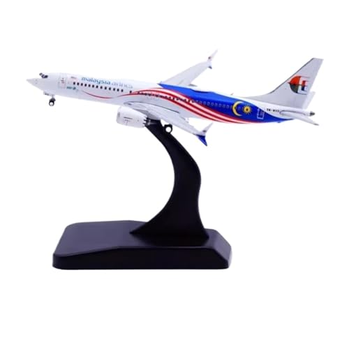 Metallflugzeugmodell Druckguss-Modell Im Maßstab 1:400 Für Malaysia B737 MAX8-Flugzeugsimulationslegierung Fertiges Souvenir-Sammlungsmodell Sammeln Oder Verschenken von YLQERZ