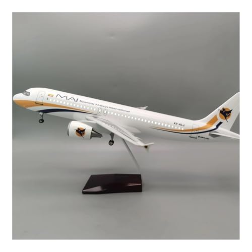 Metallflugzeugmodell Harz 1/80 Skala 47cm Spielzeug Flugzeug Für A320 NEO Myanmar Licht Modell Mit Fahrwerk Und Lichter Sammeln Oder Verschenken(with Light) von YLQERZ