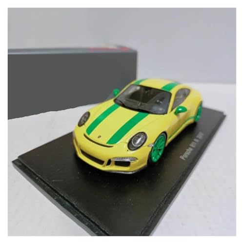 Modellauto Im Maßstab 1/43 Für Porsche 911 R 2017 Gelb Grün Streifen Harz Modell Auto Erwachsene Bücherregal Dekoration Auto Modell Für Die Sammlung von YLQERZ